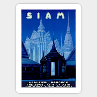 Vintage Travel Poster Siam Sticker